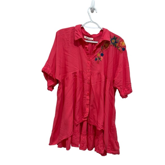 Solitaire boho oversized embroidered blouse - Picture 1 of 9